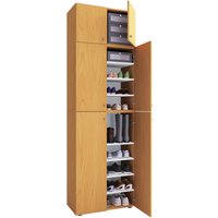 Schuhschrank Lona buche Nachbildung weiß B/H/T: ca. 70x223x39 cm von VCM Möbel