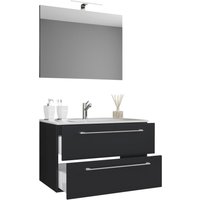 Waschplatz 3tlg-Badinos weiß schwarz B/H/T: ca. 60x50x46 cm von VCM Möbel