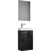Waschplatz 3tlg-Slito schwarz weiß B/H/T: ca. 41x130x22 cm von VCM Möbel