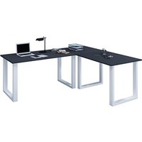 VCM my office Lona Schreibtisch anthrazit rechteckig, U-Fuß-Gestell silber 190,0 x 50,0 cm VCM my office Lona Schreibtisch anthrazit rechteckig, U-Fuß-Gestell silber 190,0 x 50,0 cm von VCM my office