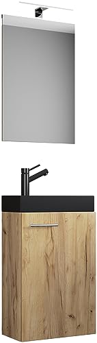 3-TLG Set | Waschplatz für Gäste WC | Gästebad | Waschtisch mit Spiegel | Badezimmer Set – Slito SP-BL 3-TLG Set | Waschplatz für Gäste WC | Gästebad | Waschtisch mit Spiegel | Badezimmer Set – Slito SP-BL von VCM