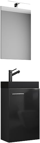 3-TLG Set | Waschplatz für Gäste WC | Gästebad | Waschtisch mit Spiegel | Badezimmer Set – Slito SP-BL 3-TLG Set | Waschplatz für Gäste WC | Gästebad | Waschtisch mit Spiegel | Badezimmer Set – Slito SP-BL von VCM