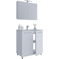 3-tlg. Stand-Waschplatz "Badinos 2 Türen" 60cm | Mit Spiegelschrank Weiß 3-tlg. Stand-Waschplatz "Badinos 2 Türen" 60cm | Mit Spiegelschrank Weiß von VCM