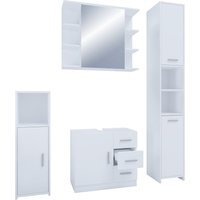 4-tlg. Badmöbelset Badezimmer Set "Zalo III" Weiß von VCM