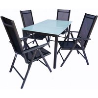 Alu-Gartenset 140 Mattglas Tisch + 4 Stühle Alu-Gartenset 140 Mattglas Tisch + 4 Stühle von VCM