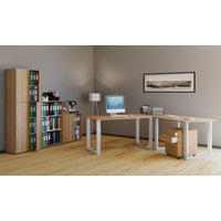 Eck-Schreibtisch "Lona" 220x220x80 U-Füße Sonoma-Eiche/Weiß Eck-Schreibtisch "Lona" 220x220x80 U-Füße Sonoma-Eiche/Weiß von VCM