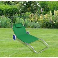 Gartenliege Sonnenliege rollbar Grün Gartenliege Sonnenliege rollbar Grün von VCM