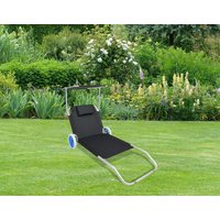 Gartenliege Sonnenliege rollbar Schwarz Gartenliege Sonnenliege rollbar Schwarz von VCM