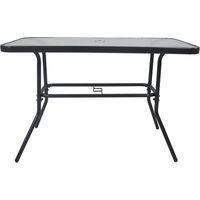 Gartentisch 110cm Stahl/Glas Anthrazit von VCM