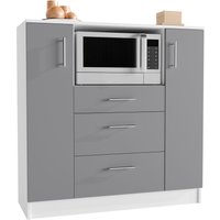 Küchenschrank Schublade Unterschrank Küche Küchenmöbel Mikrowelle Esilo Weiß/Anthrazit Küchenschrank Schublade Unterschrank Küche Küchenmöbel Mikrowelle Esilo Weiß/Anthrazit von VCM
