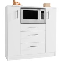 Küchenschrank Schublade Unterschrank Küche Küchenmöbel Mikrowelle Esilo Weiß von VCM