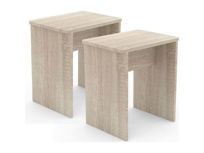 VCM, Hocker + Pouf, 2er Set Holz Sitzhocker Würfel Fussablage Beistelltisch Esal von VCM