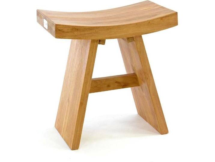 VCM, Hocker + Pouf, Hocker behandeltem Teakholz Sitzhocker Holzhocker massiv Höhe 47cm VCM, Hocker + Pouf, Hocker behandeltem Teakholz Sitzhocker Holzhocker massiv Höhe 47cm von VCM