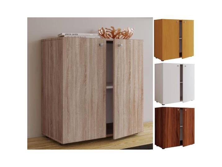 VCM, Kommode + Sideboard, Holz Kommode Vandol V1 mit Drehtüren (70 x 74 x 40 cm) von VCM