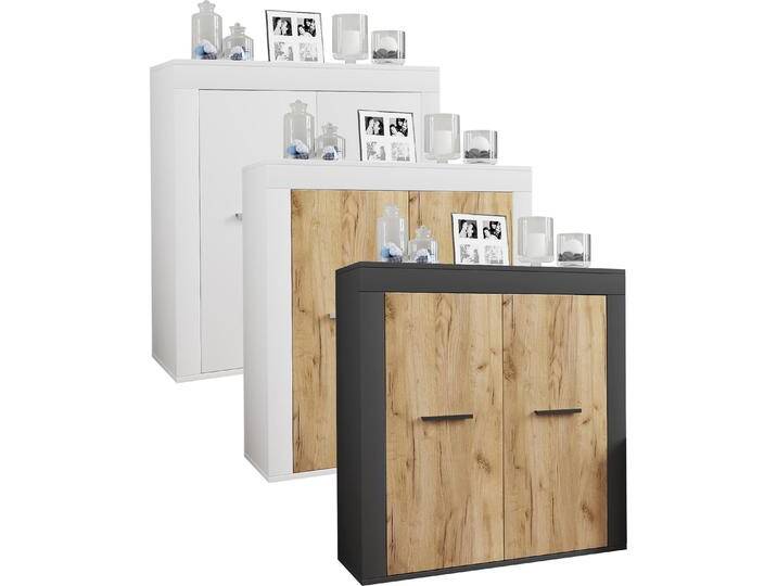 VCM, Kommode + Sideboard, Kommode Sideboard Usilo 2 Drehtüren (80 x 35 x 89 cm) von VCM