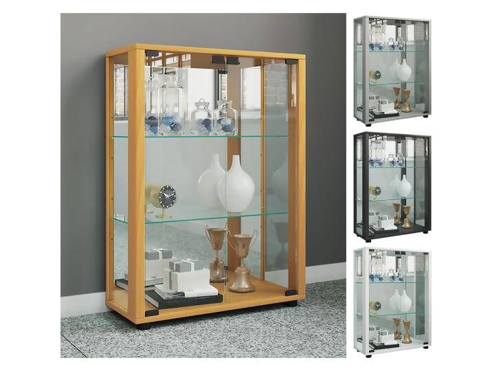 VCM, Vitrine + Buffetschrank, Sammel Stand Vitrine Holz Glas Sintalo Spiegel (60 x 25 x 80 cm) von VCM