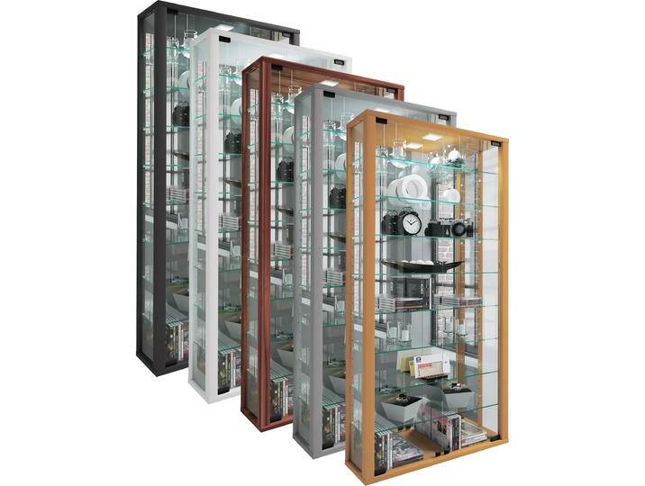 VCM, Vitrine + Buffetschrank, Wandvitrine Sammelvitrine Glasvitrine Wand Vitrine Regal Schrank Glas Hängevitrine Vitrosa Maxi (59 x 18 x 115 cm) von VCM