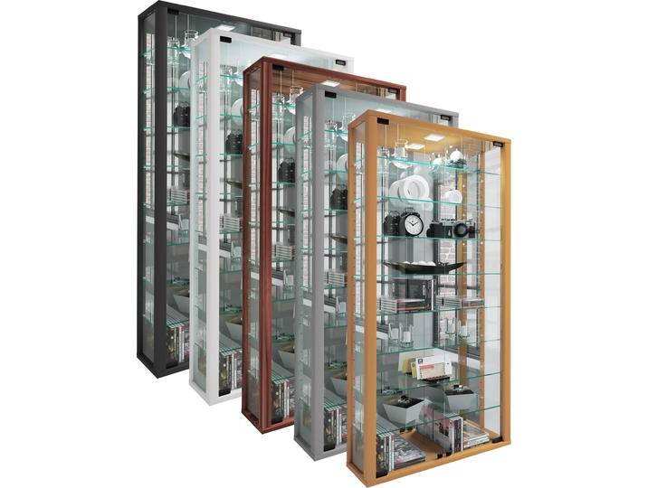 VCM, Vitrine + Buffetschrank, Wandvitrine Sammelvitrine Glasvitrine Wand Vitrine Regal Schrank Glas Hängevitrine Vitrosa Maxi (59 x 18 x 115 cm) von VCM