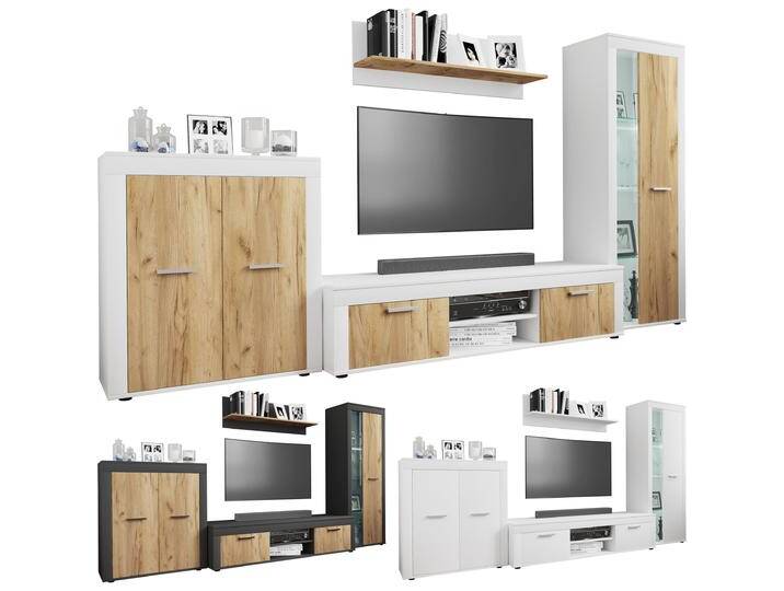 VCM, Wohnwand, 4 tlg Schrankwand Set Wohnwand Usilo XL (300 x 37 x 159 cm) von VCM