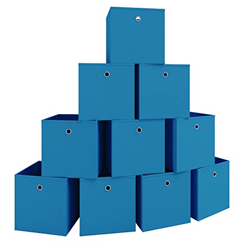 VCM 10er Set Faltbox | Klappbox Stoff Kiste | Faltschachtel | Maße ca. H. 28 x B. 27 x T. 27 cm | Regalbox - Boxas Blau VCM 10er Set Faltbox | Klappbox Stoff Kiste | Faltschachtel | Maße ca. H. 28 x B. 27 x T. 27 cm | Regalbox - Boxas Blau von VCM