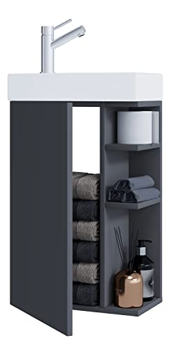 2-TLG Set | Waschplatz für Gäste WC | Gästebad | Waschtisch Toilette | Badmöbel Badezimmer Set – Lumia von VCM