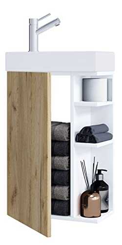 2-TLG Set | Waschplatz für Gäste WC | Gästebad | Waschtisch Toilette | Badmöbel Badezimmer Set – Lumia von VCM