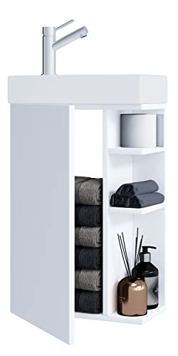 2-TLG Set | Waschplatz für Gäste WC | Gästebad | Waschtisch Toilette | Badmöbel Badezimmer Set – Lumia von VCM