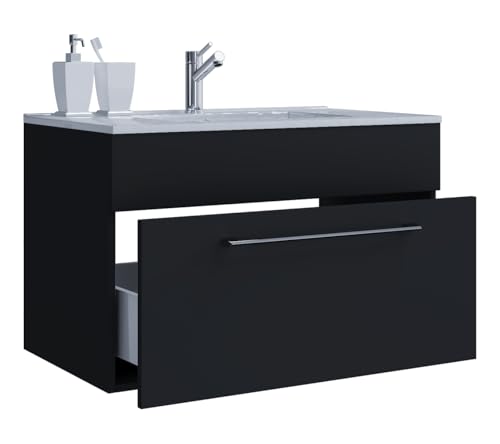 VCM 2-TLG. Waschplatz Waschtisch | Waschbecken Unterschrank Breite 80 cm | Badmöbel Set hängend mit Einer Schublade | Badinos VCM 2-TLG. Waschplatz Waschtisch | Waschbecken Unterschrank Breite 80 cm | Badmöbel Set hängend mit Einer Schublade | Badinos von VCM