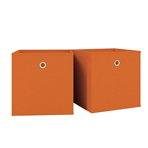 VCM 2er Set Faltbox | Klappbox Stoff Kiste | Faltschachtel | Maße Maße ca. H. 28 x B. 27 x T. 27 cm | Regalbox - Boxas Orange VCM 2er Set Faltbox | Klappbox Stoff Kiste | Faltschachtel | Maße Maße ca. H. 28 x B. 27 x T. 27 cm | Regalbox - Boxas Orange von VCM