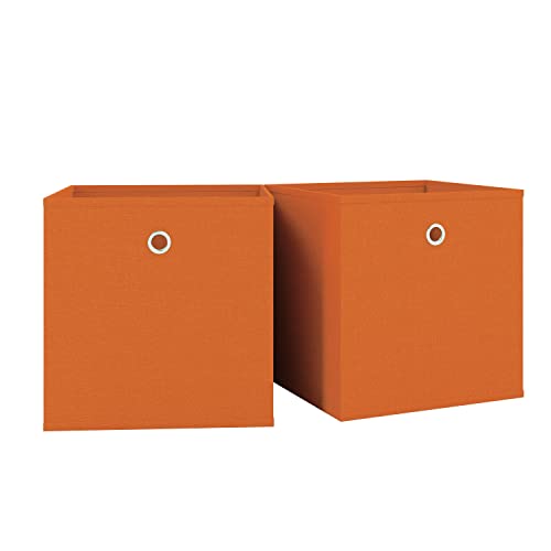 VCM 2er Set Faltbox Klappbox Stoff Kiste Faltschachtel Regalbox Aufbewahrung Boxas Orange von VCM