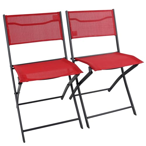 VCM 2er Set Gartenstuhl | Balkonstuhl klappbar | Maße ca. H. 79 x B. 45 x T. 46 cm | Campingstuhl | Gartenmöbel - Sumila von VCM