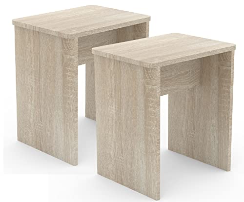 VCM 2er Set Holz Sitzhocker Würfel Fußablage Beistelltisch Esal von VCM