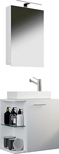 VCM 3-TLG Set | Waschplatz für Gäste WC | Gästebad | Waschtisch | Badezimmer Set - Hausa SC Weiß von VCM