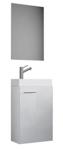 VCM 3-TLG Set | Waschplatz für Gäste WC | Gästebad | Waschtisch | Badezimmer Set - Slito SP Weiß von VCM