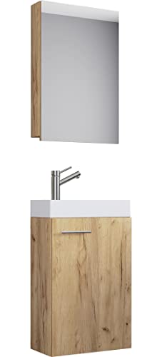 3-TLG Set | Waschplatz für Gäste WC | Gästebad | Waschtisch Toilette | Badmöbel Badezimmer Set - Slito SC von VCM