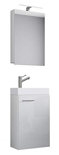 3-TLG Set | Waschplatz für Gäste WC | Gästebad | Waschtisch Toilette | Badmöbel Badezimmer Set - Slito SC von VCM