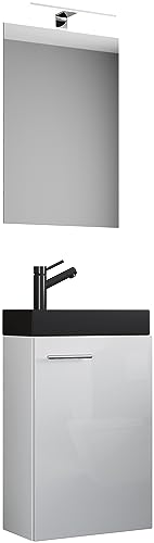3-TLG Set | Waschplatz für Gäste WC | Gästebad | Waschtisch mit Spiegel | Badezimmer Set – Slito SP-BL 3-TLG Set | Waschplatz für Gäste WC | Gästebad | Waschtisch mit Spiegel | Badezimmer Set – Slito SP-BL von VCM