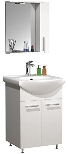 VCM 3-TLG. Waschplatz Waschtisch Badmöbel Set Waschbecken Spiegelschrank Drehtüren Lisalo M Weiß VCM 3-TLG. Waschplatz Waschtisch Badmöbel Set Waschbecken Spiegelschrank Drehtüren Lisalo M Weiß von VCM