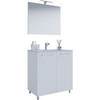 3-tlg. Stand-Waschplatz "Badinos 2 Türen" 60cm | Mit Spiegel Weiß von VCM