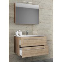 3-tlg. Waschplatz 60cm 2 Schubfächer | Mit Spiegelschrank Sonoma-Eiche 3-tlg. Waschplatz 60cm 2 Schubfächer | Mit Spiegelschrank Sonoma-Eiche von VCM