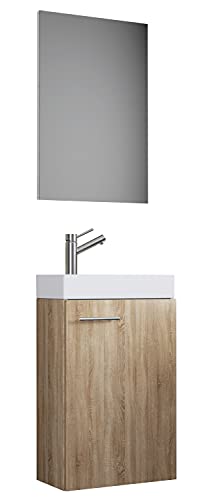 3-TLG Set | Waschplatz für Gäste WC | Gästebad | Waschtisch Toilette | Badmöbel Badezimmer Set - Slito SP von VCM