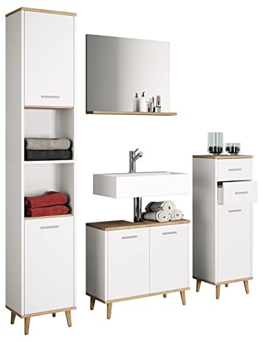 VCM 4-TLG. Badmöbelset | Badmöbel | Set aus Unterschrank, Midischrank, Hochschrank und Spiegel | Badezimmermöbel - Landos VCM 4-TLG. Badmöbelset | Badmöbel | Set aus Unterschrank, Midischrank, Hochschrank und Spiegel | Badezimmermöbel - Landos von VCM