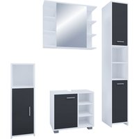 4-tlg. Badmöbelset Badezimmer Set "Zalo I" Schwarz von VCM