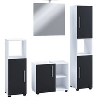4-tlg. Badmöbelset "Flandu III" Weiß/Schwarz 4-tlg. Badmöbelset "Flandu III" Weiß/Schwarz von VCM