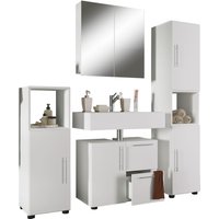 4-tlg. Badset "Flandu" mit Spiegelschrank Weiß 4-tlg. Badset "Flandu" mit Spiegelschrank Weiß von VCM