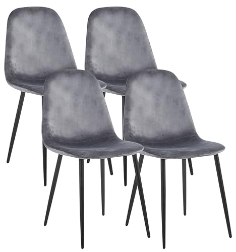 VCM 4er Esszimmerstühle | skandinavischer gepolsterter Küchenstuhl | Maße ca. H. 83 x B. 54 x T. 59 cm | Bequeme Rückenlehne | Esszimmerstuhl - Fiolo VCM 4er Esszimmerstühle | skandinavischer gepolsterter Küchenstuhl | Maße ca. H. 83 x B. 54 x T. 59 cm | Bequeme Rückenlehne | Esszimmerstuhl - Fiolo von VCM