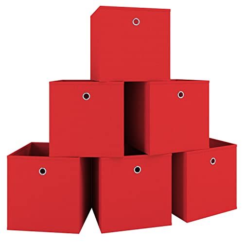 VCM 6er Set Faltbox | Klappbox Stoff Kiste | Faltschachtel | Maße ca. H. 28 x B. 27 x T. 27 cm | Regalbox - Boxas von VCM
