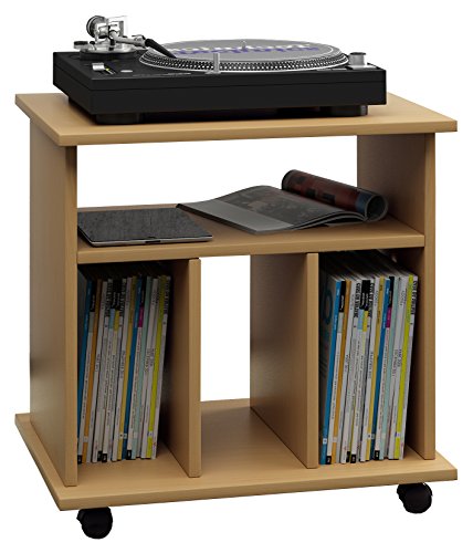 VCM Holz Media-Regal | Regal mit Rollen | Maße: H. 59 x B. 60 x T. 45 cm - Retal Buche VCM Holz Media-Regal | Regal mit Rollen | Maße: H. 59 x B. 60 x T. 45 cm - Retal Buche von VCM
