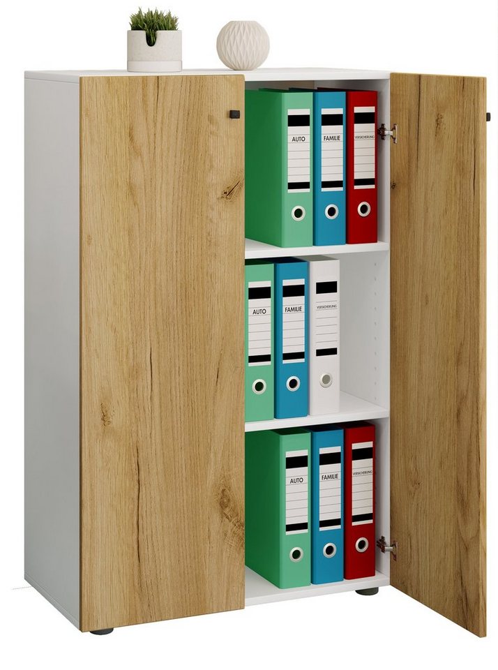 VCM Aktenschrank Büroschrank Bücher Ordner Aktenschrank Lona 3fach von VCM