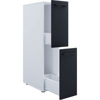 Badmöbel Nischenschrank Raumteiler Badschrank Midischrank Schublade Sadilo L Weiß/Anthrazit von VCM